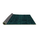 Sideview of Abstract Turquoise Modern Rug, abs4513turq