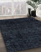 Abstract Dark Blue Grey Blue Modern Rug in Family Room, abs4513