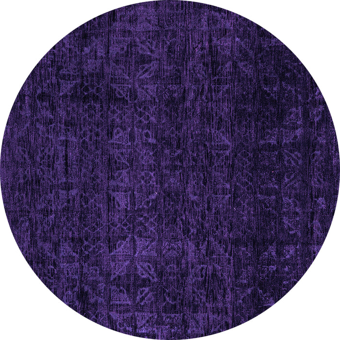 Round Abstract Purple Modern Rug, abs4513pur