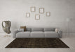 Machine Washable Abstract Brown Modern Rug in a Living Room,, wshabs4513brn