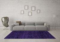 Machine Washable Abstract Purple Modern Rug, wshabs4513pur