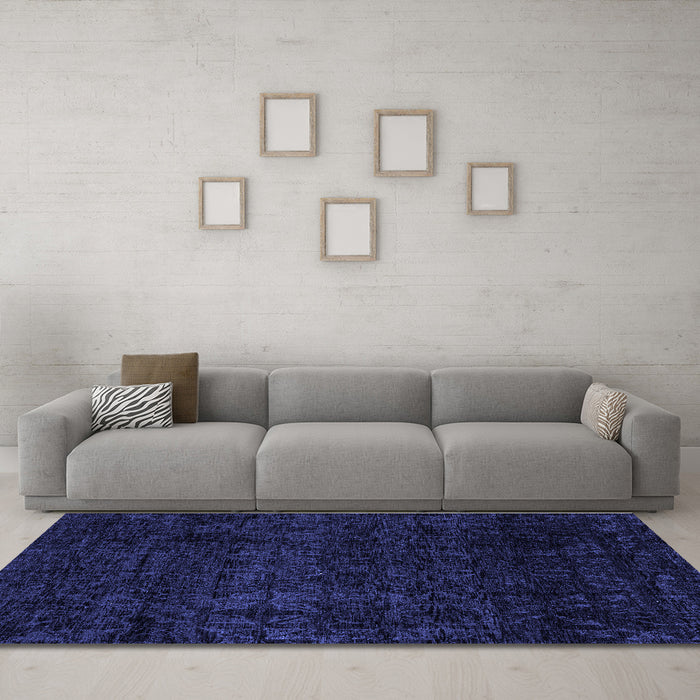 Machine Washable Abstract Blue Modern Rug in a Living Room, wshabs4513blu
