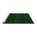 Sideview of Machine Washable Abstract Green Modern Area Rugs, wshabs4513grn