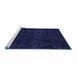 Sideview of Machine Washable Abstract Blue Modern Rug, wshabs4513blu