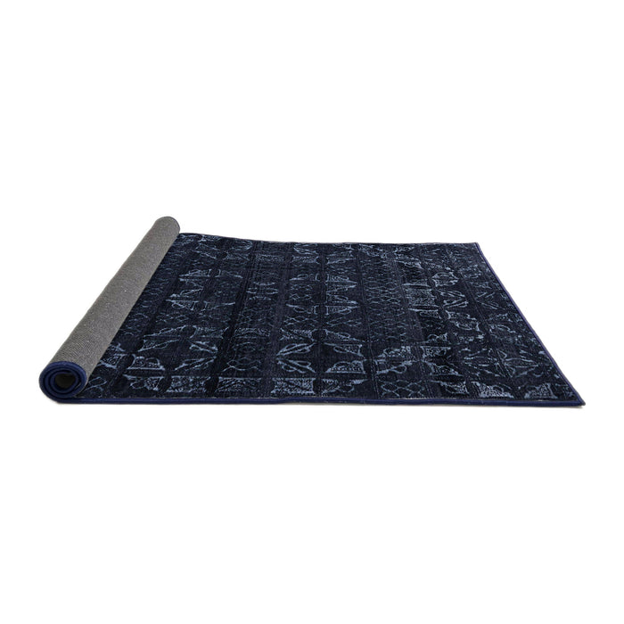 Sideview of Abstract Blue Modern Rug, abs4514