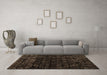 Machine Washable Abstract Brown Modern Rug in a Living Room,, wshabs4514brn