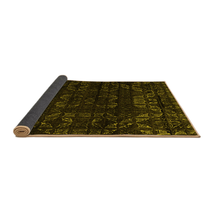 Sideview of Abstract Yellow Modern Rug, abs4514yw