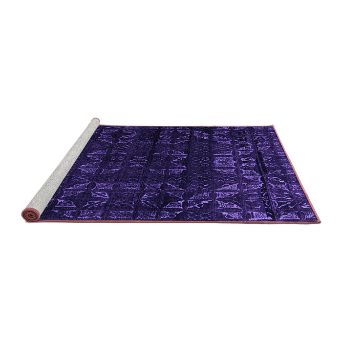 Sideview of Machine Washable Abstract Purple Modern Area Rugs, wshabs4514pur