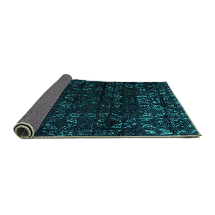 Sideview of Abstract Turquoise Modern Rug, abs4514turq