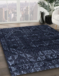 Abstract Blue Modern Rug, abs4514