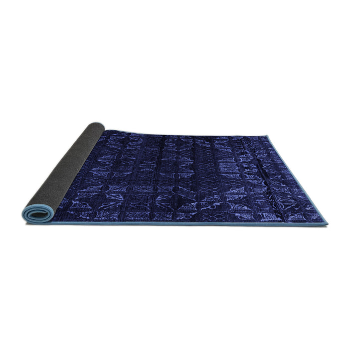 Sideview of Abstract Blue Modern Rug, abs4514blu