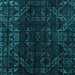 Square Machine Washable Abstract Turquoise Modern Area Rugs, wshabs4514turq