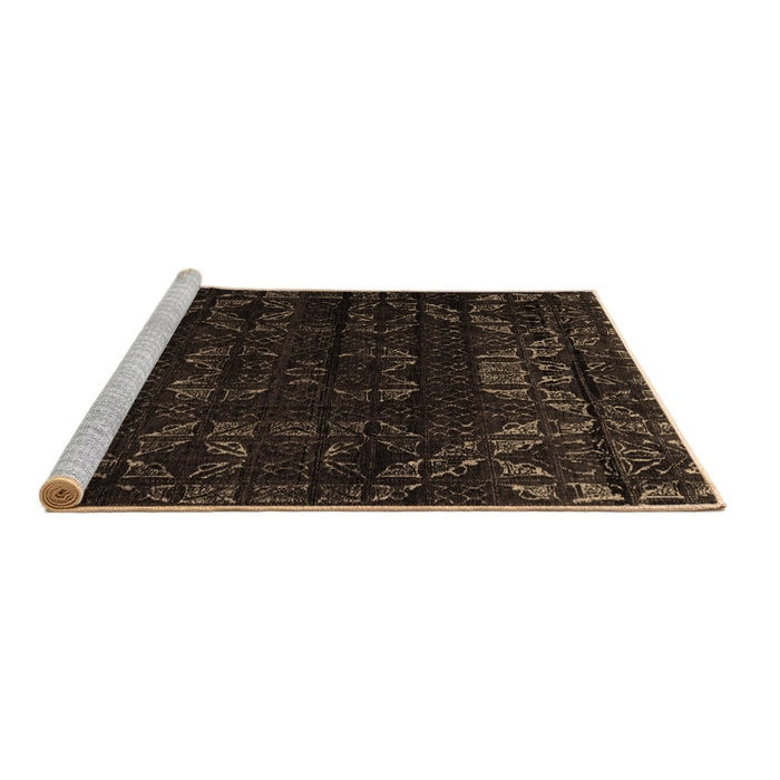 Sideview of Machine Washable Abstract Brown Modern Rug, wshabs4514brn