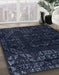 Abstract Blue Modern Rug in Family Room, abs4514