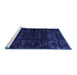 Sideview of Machine Washable Abstract Blue Modern Rug, wshabs4514blu