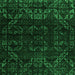 Square Machine Washable Abstract Green Modern Area Rugs, wshabs4514grn