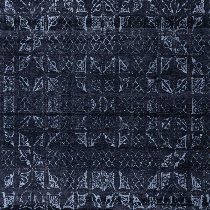 Machine Washable Abstract Night Blue Rug, wshabs4514