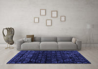 Machine Washable Abstract Blue Modern Rug, wshabs4514blu