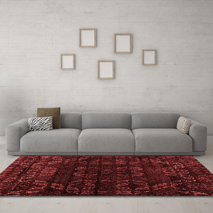 Modern Red Washable Rugs