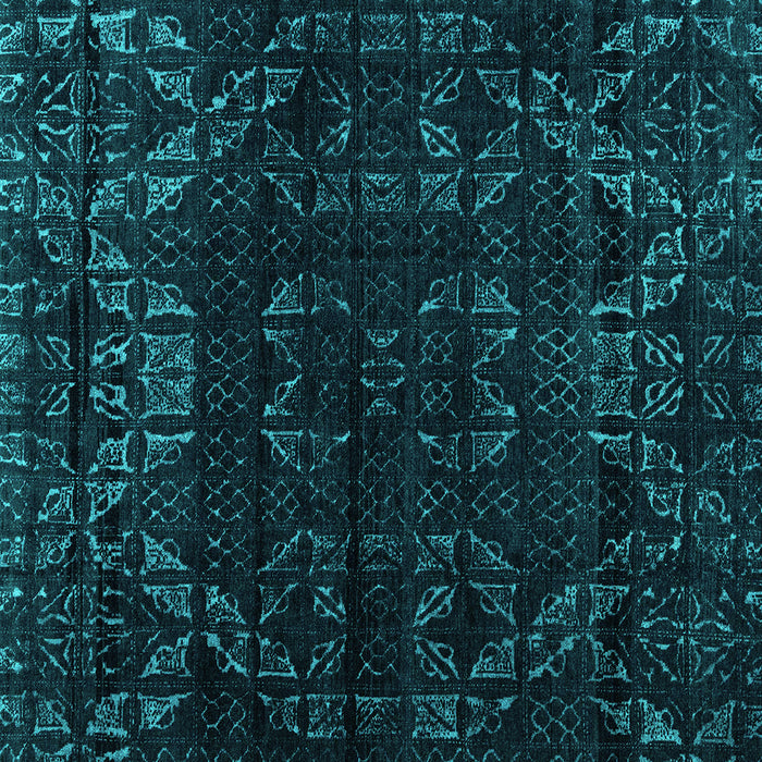 Square Abstract Turquoise Modern Rug, abs4514turq
