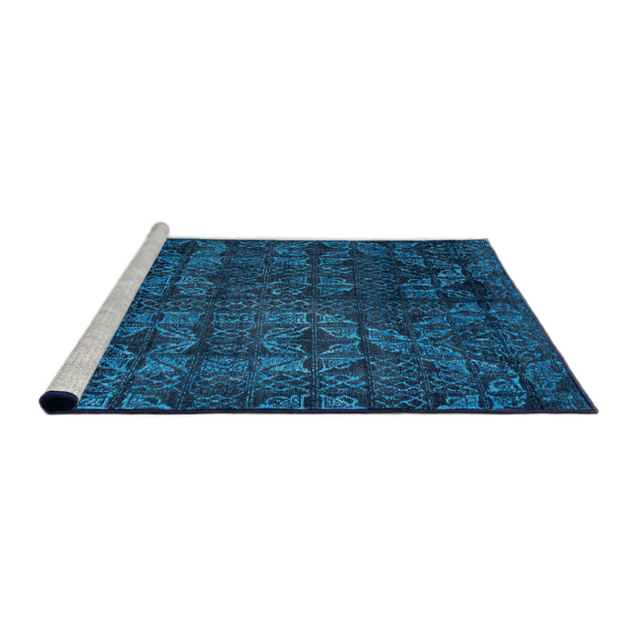Sideview of Machine Washable Abstract Bright Navy Blue Rug, wshabs4515