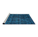 Sideview of Machine Washable Abstract Bright Navy Blue Rug, wshabs4515