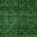 Square Machine Washable Abstract Emerald Green Modern Area Rugs, wshabs4515emgrn