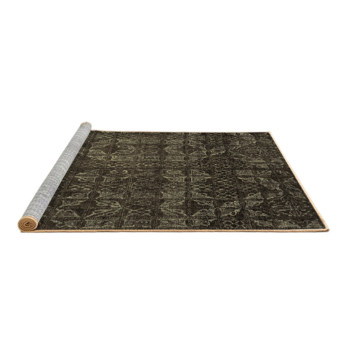 Sideview of Machine Washable Abstract Brown Modern Rug, wshabs4515brn