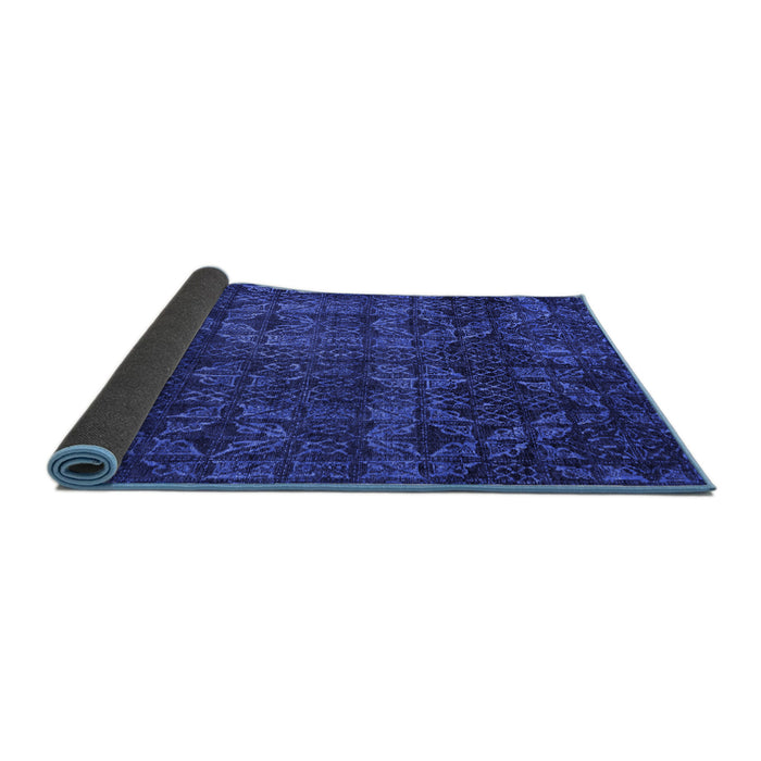 Sideview of Abstract Blue Modern Rug, abs4515blu