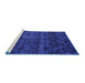 Sideview of Machine Washable Abstract Blue Modern Rug, wshabs4515blu