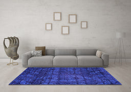 Machine Washable Abstract Purple Modern Area Rugs in a Living Room, wshabs4515pur