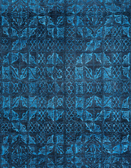 Abstract Bright Navy Blue Modern Rug, abs4515