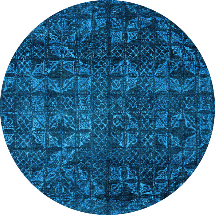 Round Abstract Light Blue Modern Rug, abs4515lblu