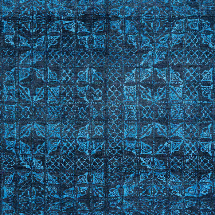 Square Abstract Bright Navy Blue Modern Rug, abs4515