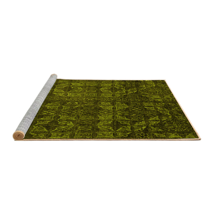 Sideview of Machine Washable Abstract Yellow Modern Rug, wshabs4515yw