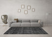 Machine Washable Abstract Gray Modern Rug in a Living Room,, wshabs4515gry