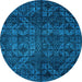 Round Machine Washable Abstract Light Blue Modern Rug, wshabs4515lblu