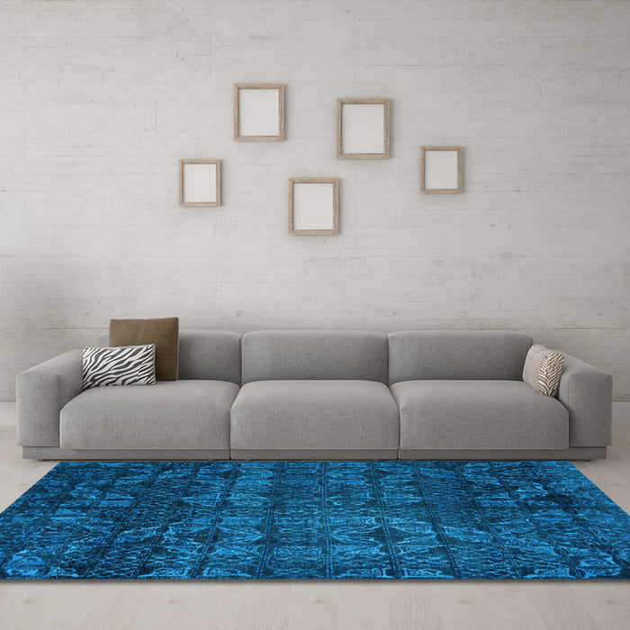 Machine Washable Abstract Light Blue Modern Rug in a Living Room, wshabs4515lblu