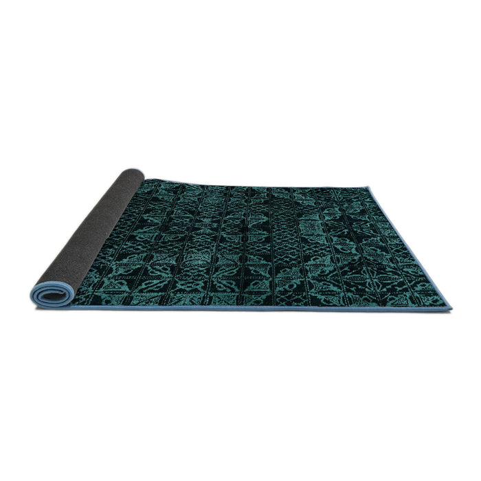 Sideview of Abstract Teal Green Modern Rug, abs4516