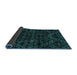 Sideview of Abstract Teal Green Modern Rug, abs4516