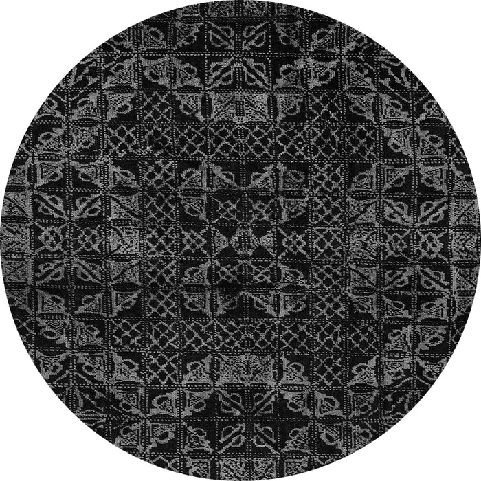Round Abstract Gray Modern Rug, abs4516gry