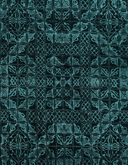 Machine Washable Abstract Teal Green Rug, wshabs4516