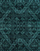 Machine Washable Abstract Teal Green Rug, wshabs4516