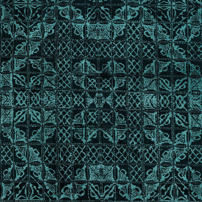 Machine Washable Abstract Teal Green Rug, wshabs4516