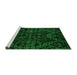 Sideview of Machine Washable Abstract Green Modern Area Rugs, wshabs4516grn