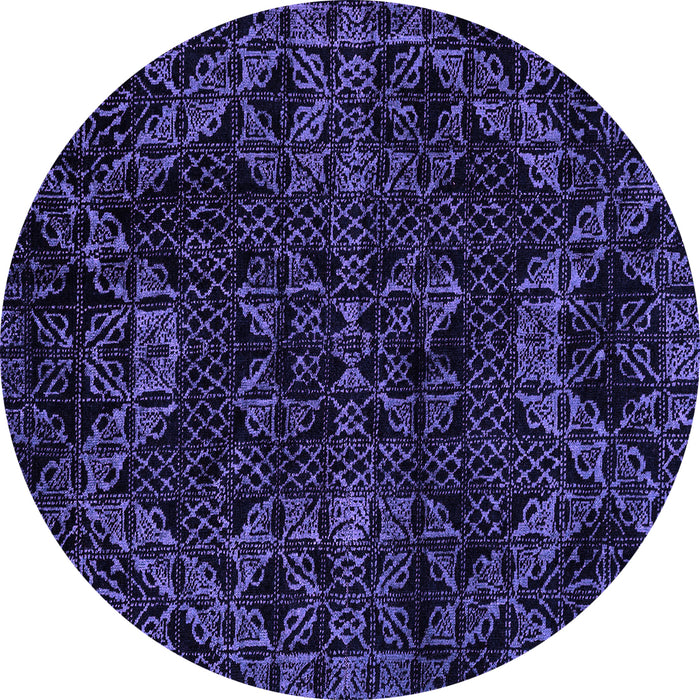 Round Machine Washable Abstract Purple Modern Area Rugs, wshabs4516pur