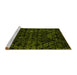 Sideview of Machine Washable Abstract Yellow Modern Rug, wshabs4516yw