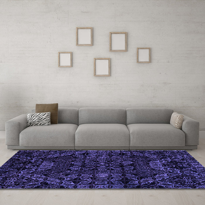 Machine Washable Abstract Purple Modern Area Rugs in a Living Room, wshabs4516pur