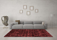 Machine Washable Abstract Red Modern Rug, wshabs4516red