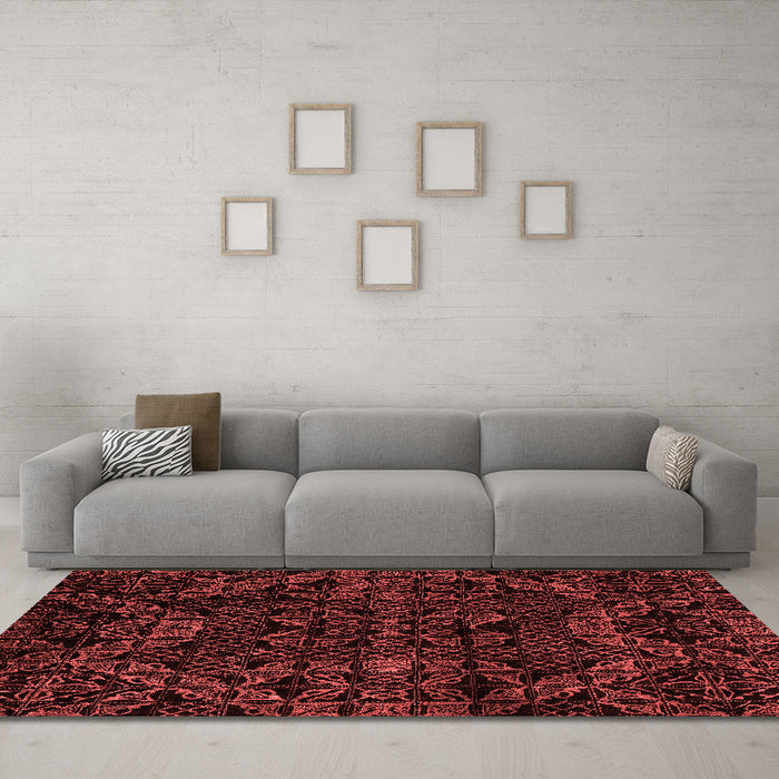 Modern Red Washable Rugs